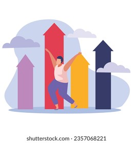 vector winner people flat icons set with isolated doodle compositions of people with design
