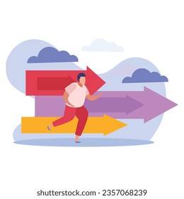 vector winner people flat icons set with isolated doodle compositions of people with design