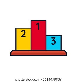Vector Winner Podium with Numbers One, Two, Three for Competition Ranking