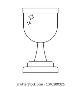 Vector Winner Trophy Cup Icon. Outline Symbol of Trophy isolated on white background. Vector illustration for Your Design, Web.