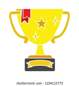 Vector winner trophy cup illustration.golden cup prize symbol - golden achievement vector