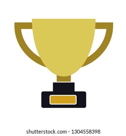 Vector winner trophy cup illustration.golden cup prize symbol - golden achievement vector - Vector