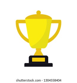Vector winner trophy cup illustration.golden cup prize symbol - golden achievement vector - Vector