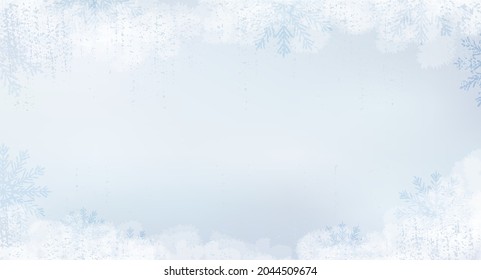 vector winter abstract background with snowflakes, hoarfrost
