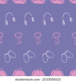 Vector Winter Accessories Seamless Pattern