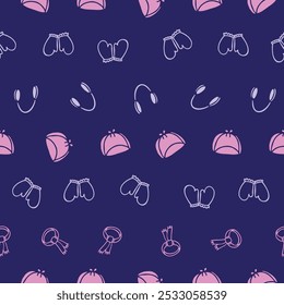 Vector Winter Accessories Seamless Pattern