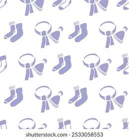 Vector Winter Accessories Seamless Pattern