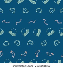 Vector Winter Accessories Seamless Pattern