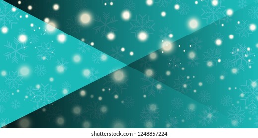 vector winter azure horizontal banner with snowflakes . winter backgroud or layout