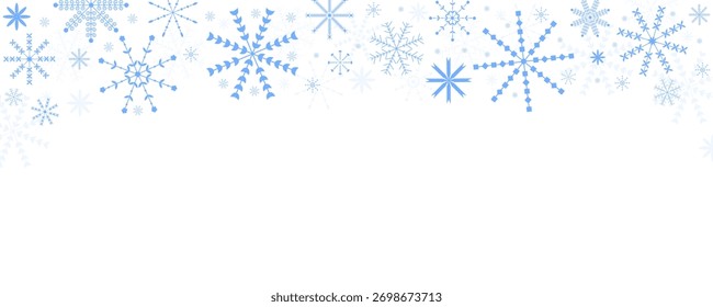 Vector winter background with blue snowflakes. Perfect for Christmas cards, posters, and festive designs