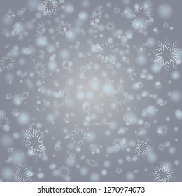 Vector Winter background with flay snowflakes. EPS