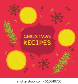 Vector winter background with place for text. Winter recipes background
