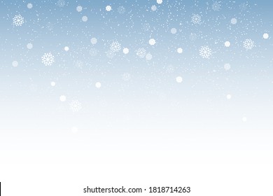 Vector de invierno con copos de nieve. Antecedentes de celebración de Año Nuevo y azul de Navidad
