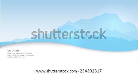 Vector Winter banner with mountain silhouette
