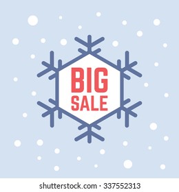 Vector Winter Big Sale tag