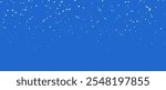 Vector winter blue background featuring snowflake pattern and white ice flake. Holiday sky with falling snowy texture.