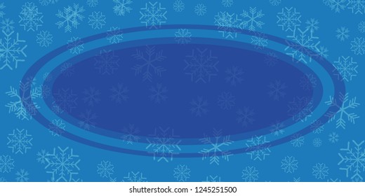 vector winter blue horizontal banner with snowflakes . winter backgroud or layout