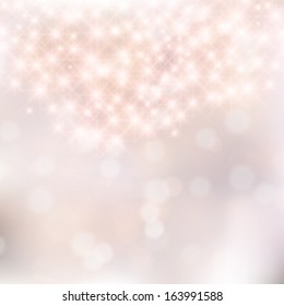 Vector winter bokeh background with snowflakes.