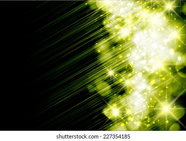 Vector winter bokeh background with snowflakes.