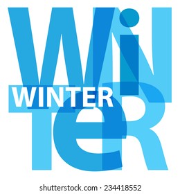 Vector winter. Broken text