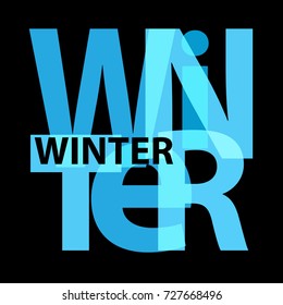 Vector winter. Broken text