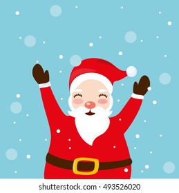 vector winter card Santa Claus. Merry Christmas. snowfall. Xmas illustration. 