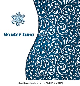 Vector Winter Card , vintage style, seamless pattern in swatch menu