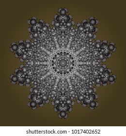 Vector. Winter christmas snow flat crystal element. Weather illustration ice collection. Snowflake vector icon background brown, gray, neutral color. Xmas frost snow flake isolated silhouette symbol.