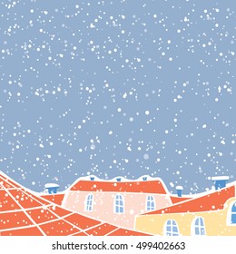 Vector Winter City Landscape