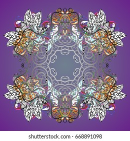 Vector Winter colorful pattern on a Background with Abstract Snowflakes and dots. Can be used for textile, parer, scrapbooking, wrapping, web and print design.