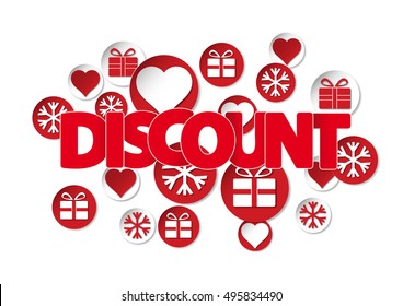 Vector winter discounts cover with text