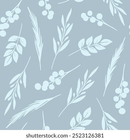 Vector winter floral seamless pattern