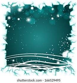 Vector Winter frame with ice snow border