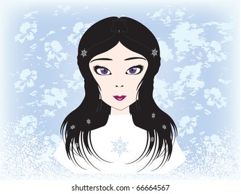 vector winter girl