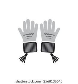 Vector Winter Gloves Silhouette and Gray Color - Minimalistic and Modern Winter Fashion