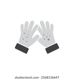 Vector Winter Gloves Silhouette and Gray Color - Minimalistic and Modern Winter Fashion