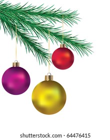 vector winter holiday illustration with balls. christmas holiday illustration for happy new year and merry christmas greeting cards