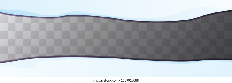 vector winter horizontal banner with snow caps isolated on transparent background. winter snow border or frame for winter sale or christmas banner design template.