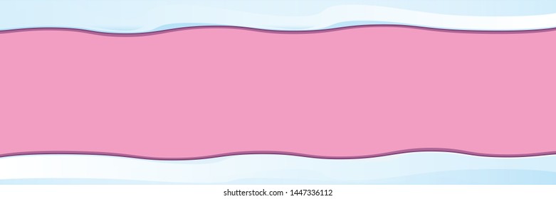vector winter horizontal banner with snow caps isolated on christmas pink background. winter snow border or frame for winter sale or christmas banner design template.