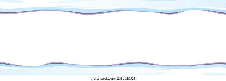 vector winter horizontal banner with snow caps isolated on white background. winter snow border or frame for winter sale or christmas banner design template.