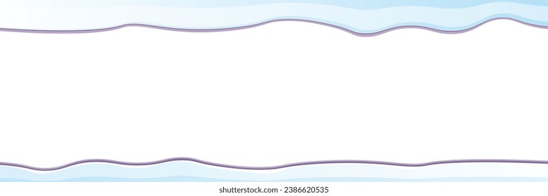 banner horizontal de invierno vectorial con capas de nieve aisladas en fondo blanco. borde de nieve de invierno o marco para venta de invierno o diseño de pancartas navideñas.