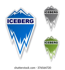 vector winter iceberg ice mountain sticker