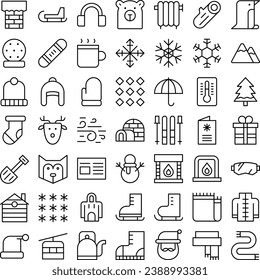 Vector of Winter Icon Set Solid. Perfect for user interface, new application.
