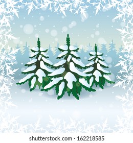 Vector. Winter illustration.