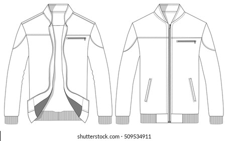 Vector Of Winter Jacket. Men's Coat. Illustration Of Sport Jumper.