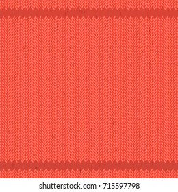 Vector Winter Knitted Red Pattern. Textile Fabric Background