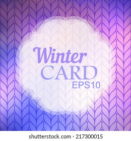 vector winter knitting blurred colorful background with place for text. eps10