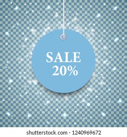 Vector winter label sale. Price tag with sale. Holiday sale template