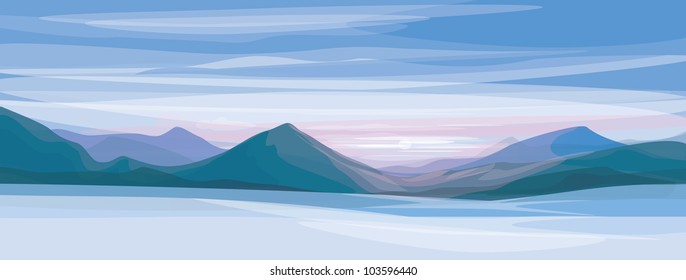 Vector of winter landscape.
