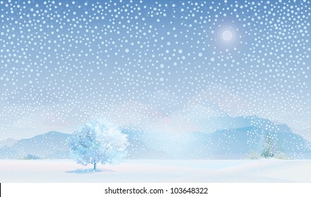 Vector of winter landscape.